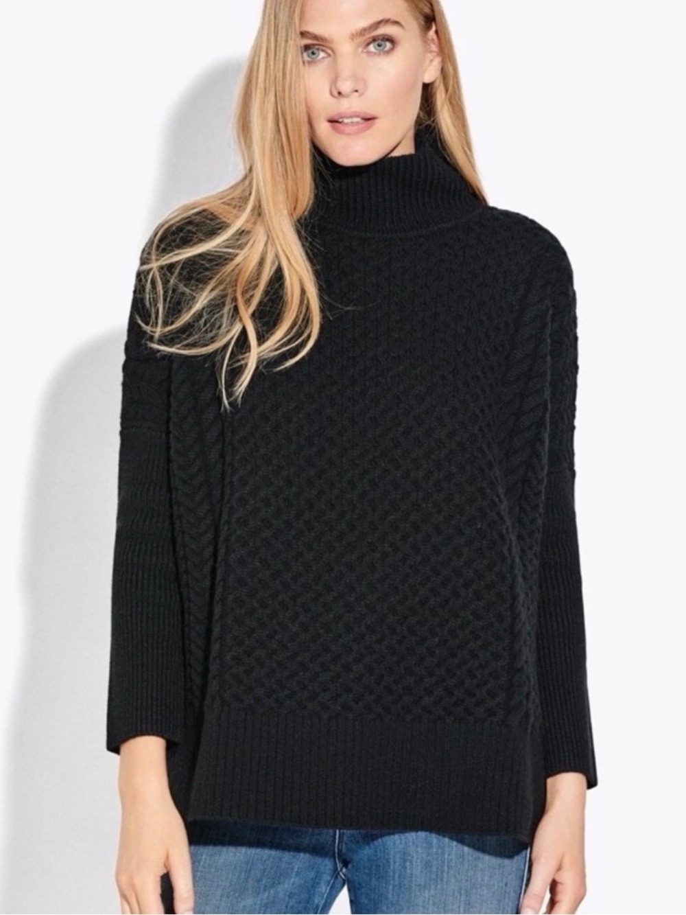 AYR Le Square Black Merino Wool Sweater Small